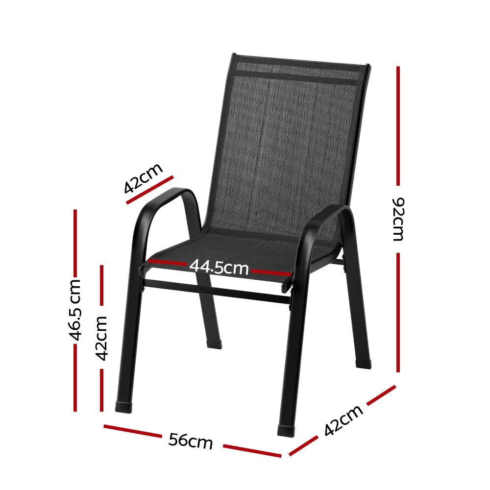 4PC Weather-Resistant Stackable Outdoor Dining Chairs Gardeon