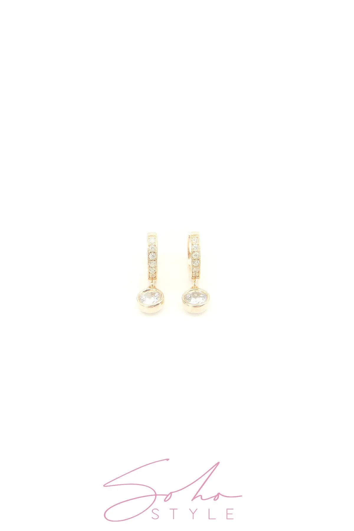 Circle gold diamond hoop earring