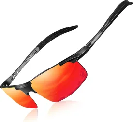 DADA-PRO Polarized Sunglasses Men Sport Driving Sun Glasses Ultralight Al-Mg Mirrored Shades UV400 Protection