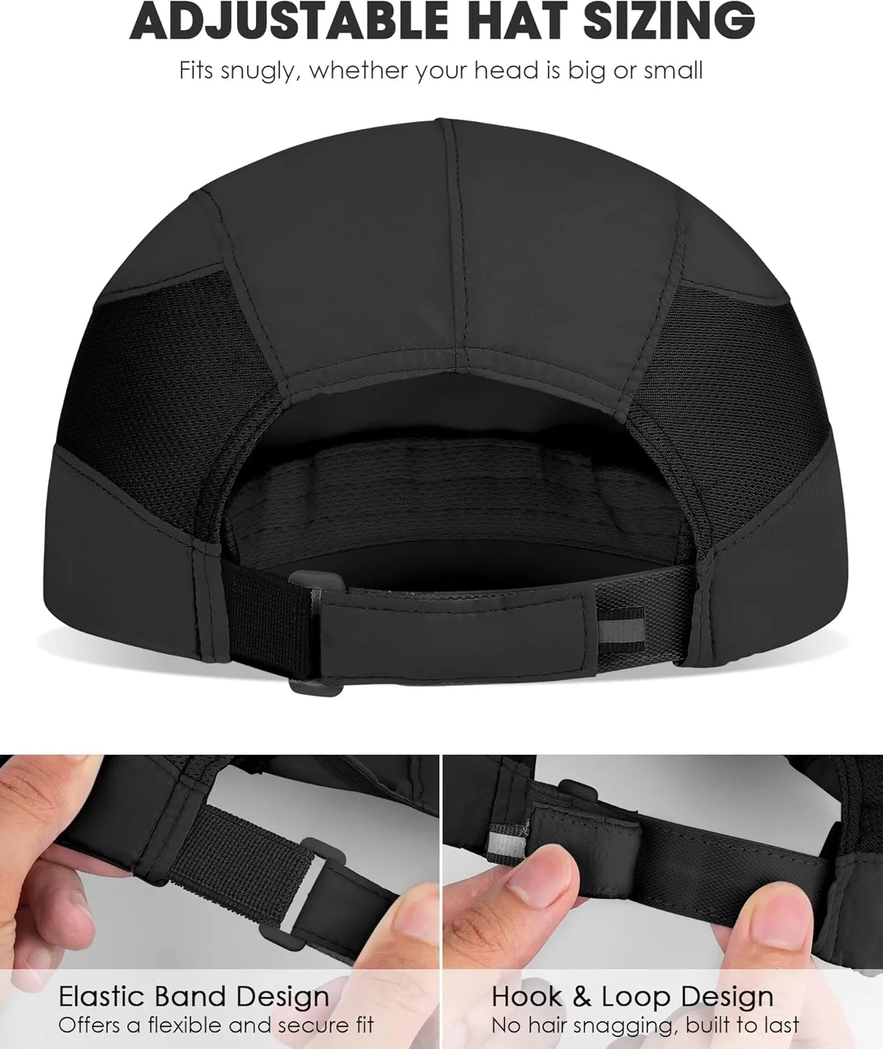 GXCROR Running Hat for Men Women Quick-Dry Baseball Cap UPF50  with Breathable Mesh, Adjustable Hook & Loop for Outdoor