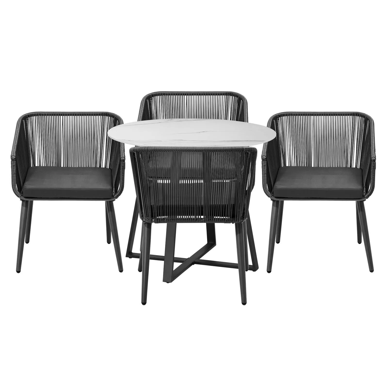 Livsip 5x Outdoor Dining Setting Sintered Stone Table Patio Furniture Bistro Set