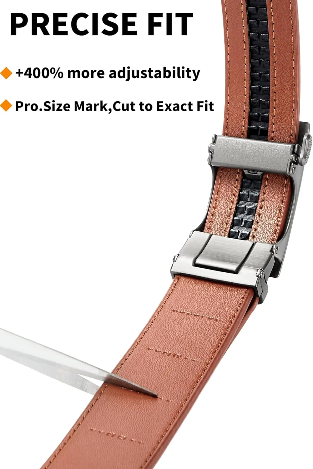 Mens Belt,Ratchet Belts for Men Leather 1 3/8'' Adjustable for Dress Jeans,Comfort Trim to Fit