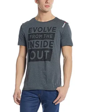 Reebok Men's Round Neck T-Shirt (4057282674265_AF1979_Small_Dark Grey Heather)