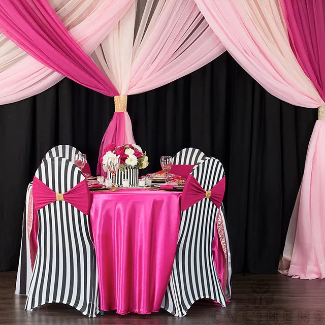 Stripe Spandex Banquet Chair Cover - Black & White