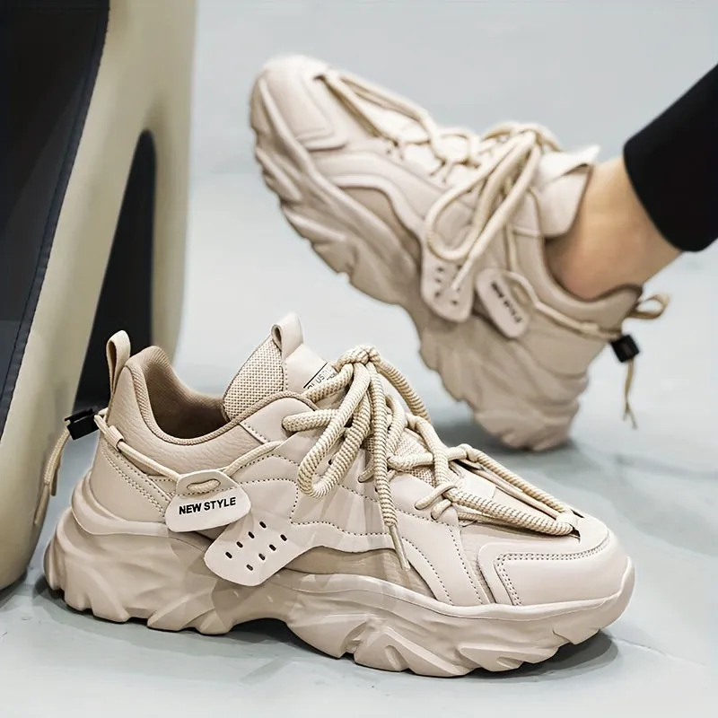 Vintage Chunky LaceUp Sneakers Comfy NonSlip Shoes for Mens Outdoor Adventures