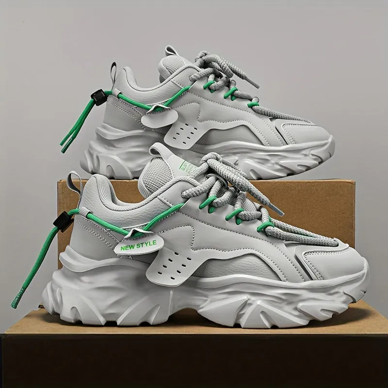 Vintage Chunky LaceUp Sneakers Comfy NonSlip Shoes for Mens Outdoor Adventures