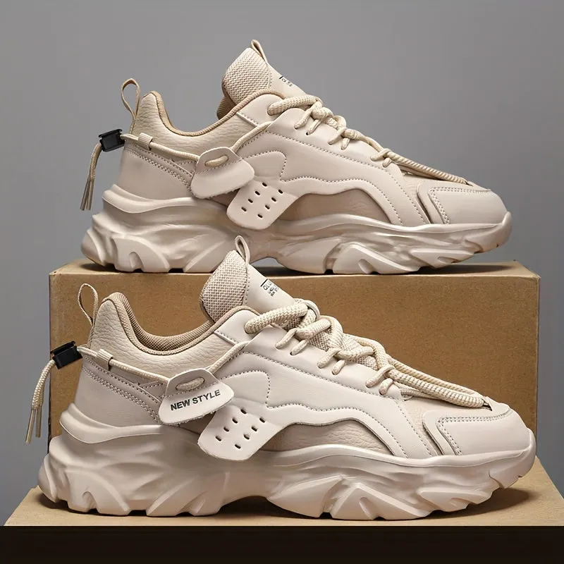 Vintage Chunky LaceUp Sneakers Comfy NonSlip Shoes for Mens Outdoor Adventures