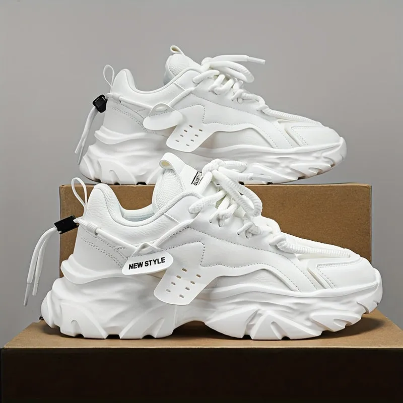 Vintage Chunky LaceUp Sneakers Comfy NonSlip Shoes for Mens Outdoor Adventures