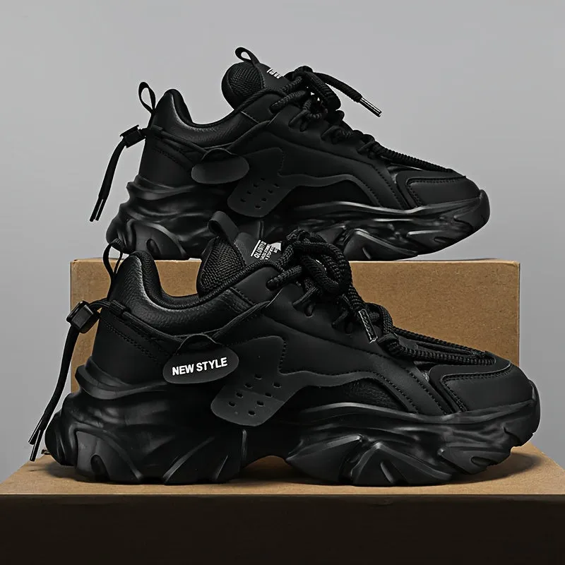 Vintage Chunky LaceUp Sneakers Comfy NonSlip Shoes for Mens Outdoor Adventures