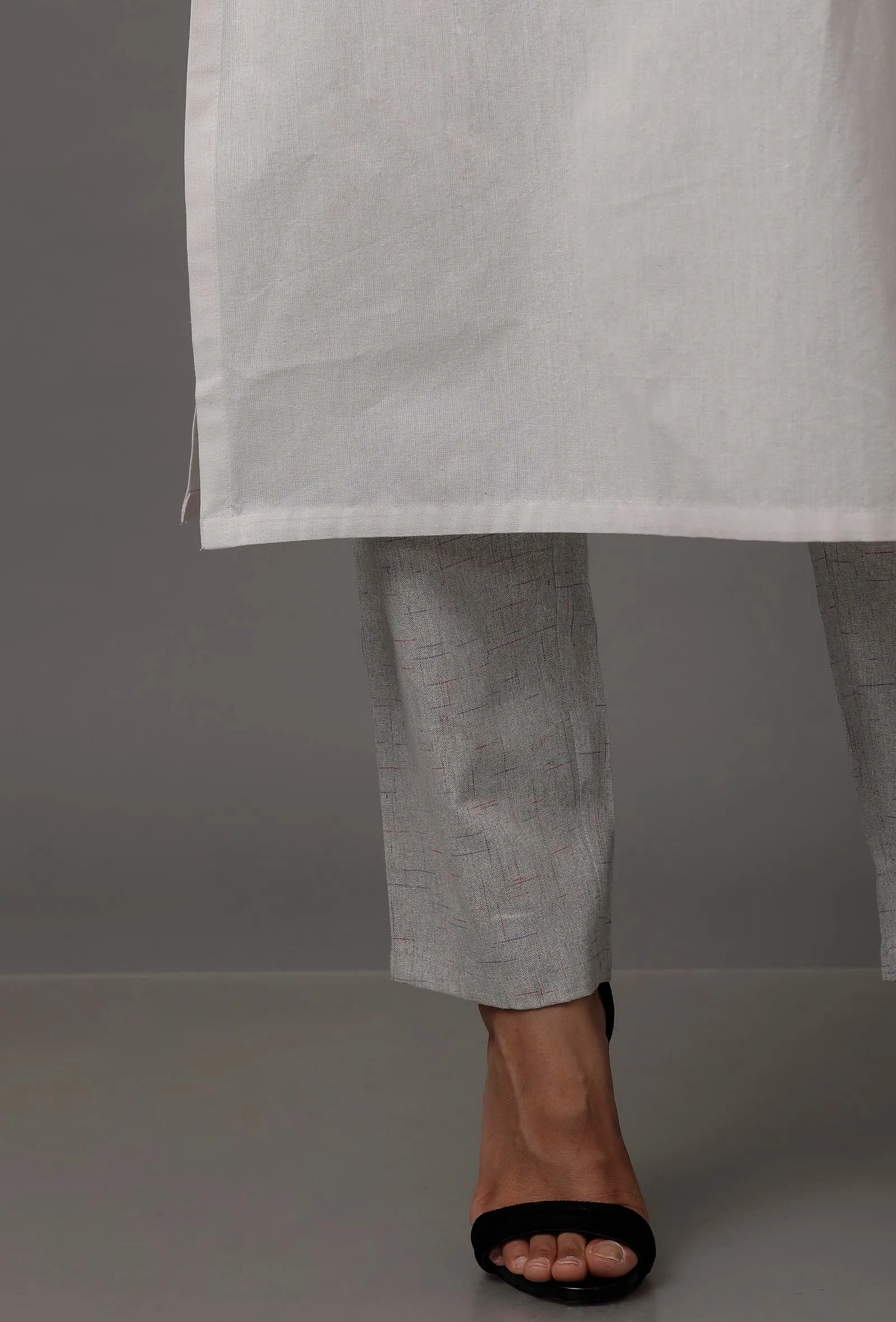 White Pure Woven Cotton Kurta